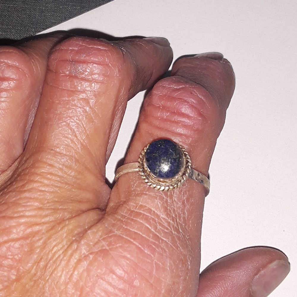 Blue Lapis & Sterling Silver Ring Sz 9